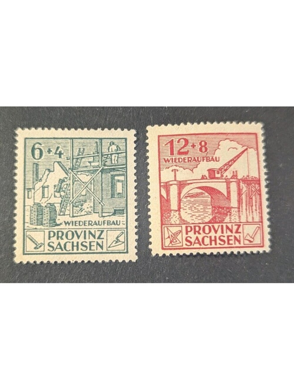 Germany Stamp Soviet Zone 6 And 12 Pfennig 1946 SBZ Mi. Nr. 87-88